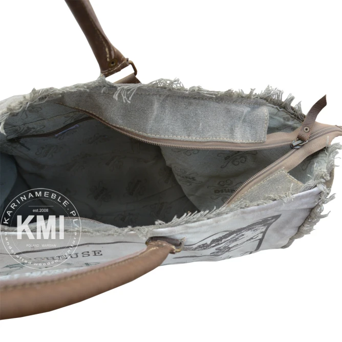 orba shopper Dirtbags – wnętrze z kieszenią zamykaną na suwak