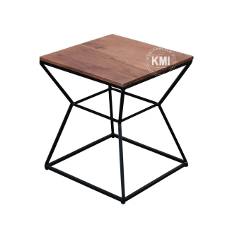 meble w stylu loft | stolik pomocniki Zephir drewno akacja brązowe metal