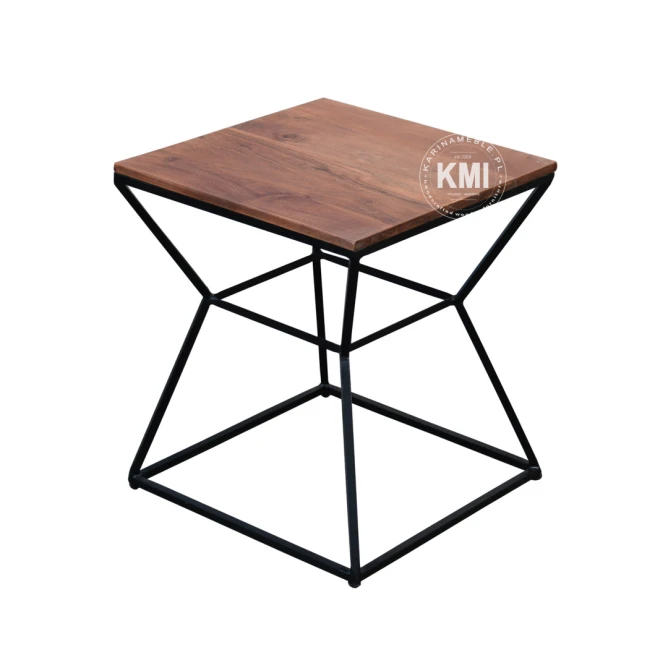 meble w stylu loft | stolik pomocniki Zephir drewno akacja brązowe metal