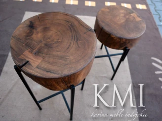 meble w stylu loft stoliki brązowe