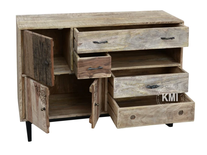 meble designerskie | loftowa komoda na metalowych nogach 