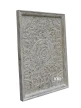 meble boho | drewniany panel rzeźbiony przecierany 96x127