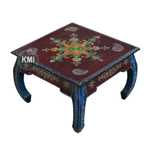 meble kolonialne kolorowe stolik indyjski opium