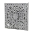 meble w stylu boho | drewniany panel rozeta z lustrem szary