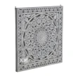 meble orientalne | drewniany panel rozeta z lustrem szary