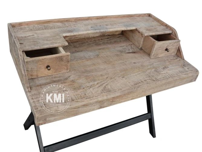 meble vintage | loftowe biurko Eliot czarne nogi