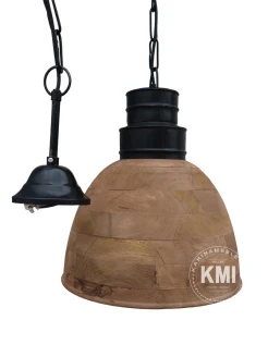 drewniana lampa wisząca sufitowa loftowa industrialna