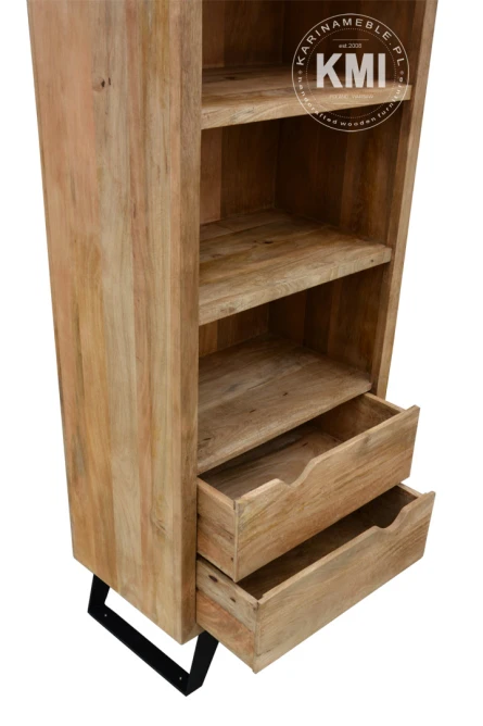 meble loftowe industrialne biblioteczka na metalowych nogach ORGANIC mango