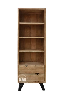 meble loftowe biblioteczka drewniana na metalowych nogach ORGANIC mango