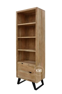meble loftowe biblioteczkaz drewna  na metalowych nogach ORGANIC mango