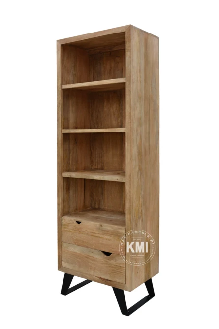 meble loftowe biblioteczkaz drewna  na metalowych nogach ORGANIC mango