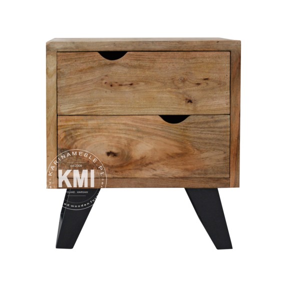 Szafka Nocna Organic Meble Loftowe z drewna mango szafka z szufladami