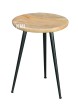 meble nowoczesne drewniany stołek na metalowych nogach