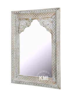 meble indyjskie orientalne lustro w stylu boho bielone