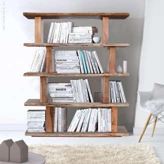 Regał Drewniany Organic | Biblioteczka Naturalna w Stylu Lof