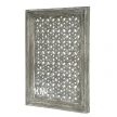 meble w stylu boho dekoracyjny panel ażurowy szary lite drewno
