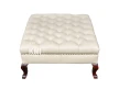 meble stylowe stolik otomana LD-257 naturalna kremowa skóra