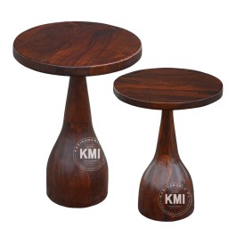 drewniany stolik Mushroom komplet 2 szt.