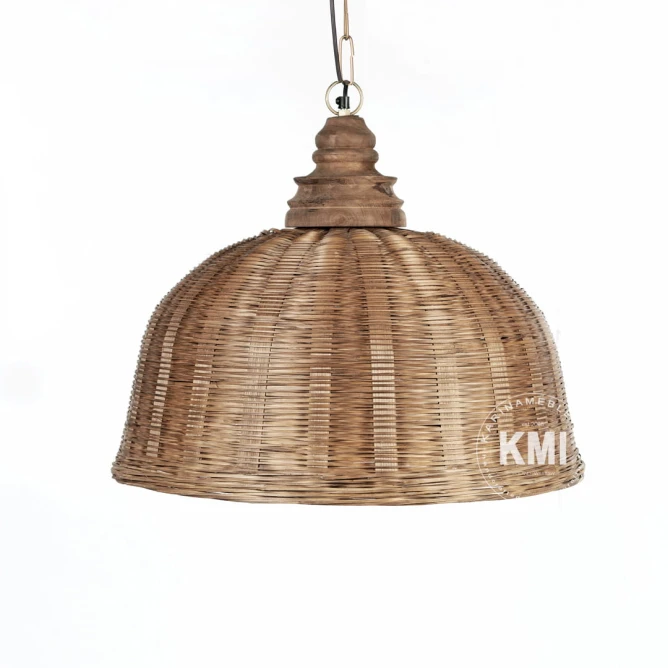 lampa rattanowa sufitowa nad stół styl boho