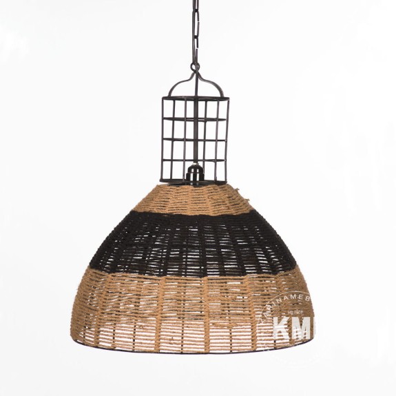 wisząca jutowa dwa kolory styl loftowy