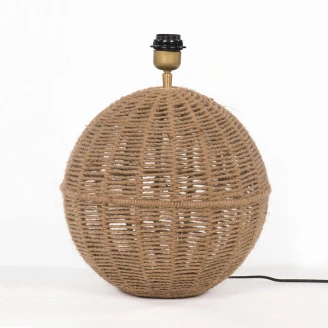 lampa stołowa jutowa duża kula stylu boho