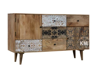 Drewniana Komoda Indyjska Qumin 145 cm | Scandi Boho Mango