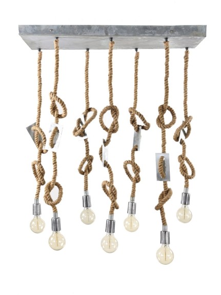 loftowa lampa żarówki na jutowym sznurze regulowana