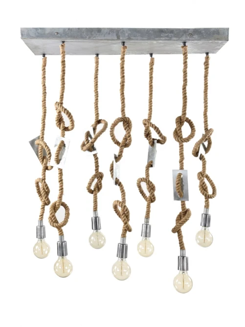 loftowa lampa żarówki na jutowym sznurze regulowana