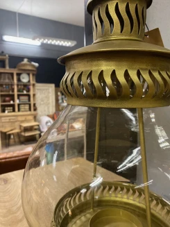 metalowy lampion złoty postarzany