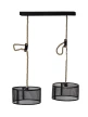 loftowa lampa Duo podwójna na sznurze jutowym
