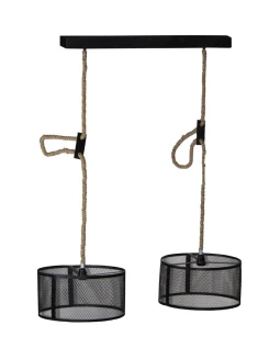 Loft Duo – podwójna lampa loftowa i industrialna z jutowym sznurkiem