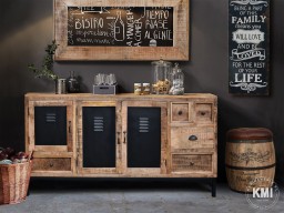 Meble Loftowe | Industrialna komoda z drewna mango i metalu
