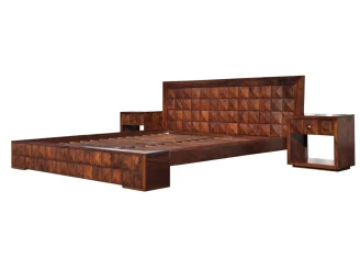 meble drewniane | łóżko Diamond 140 cm lite drewno palisander brown