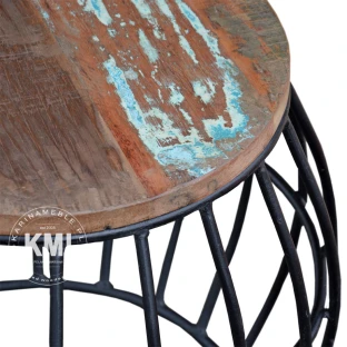okrągły stolik industrialny Wire Table mały