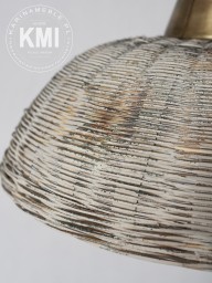 loftowa lampa wiklinowy klosz bielona