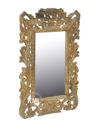 meble boho lustro 75x105 rzeźbione naturalne drewno