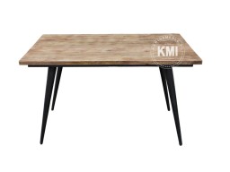 loftowy stół metalowe nogi postarzane drewno mango 140x80