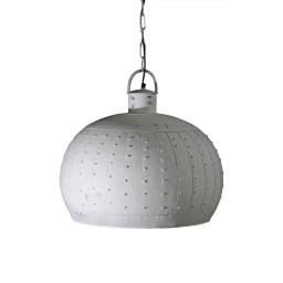 Lampa Biała Loftowa nad Stół – Metalowa Lampa Wisząca
