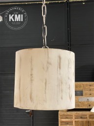 drewniana lampa wisząca  biała