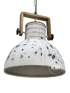 metalowa lampa nad stół loftowa postarzana biała