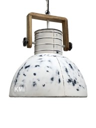 metalowa lampa nad stół loftowa postarzana biała