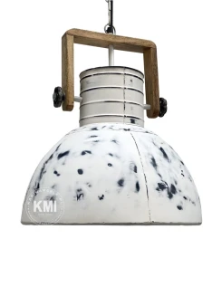 metalowa lampa nad stół loftowa postarzana biała