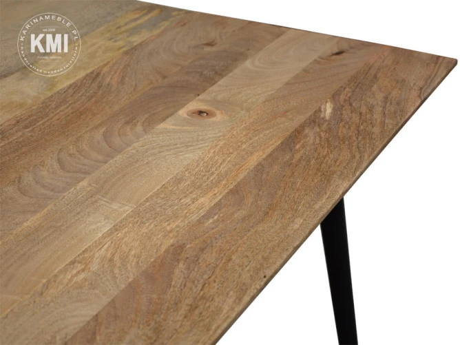 meble do jadalni stół z drewna mango na metalowych nogach 150x90