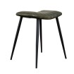 meble industrialne stołek loftowy z metalu i skóry oliwkowy
