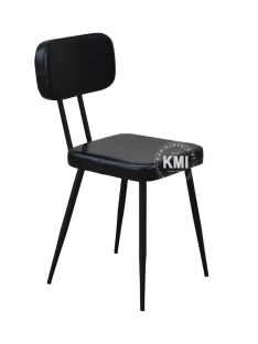 krzesło ANT czarne loftowe  skóra i metal