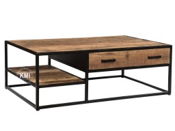 Stolik Industrialny OFF ROAD ze Starego Drewna 120 cm | Meble Loftowe