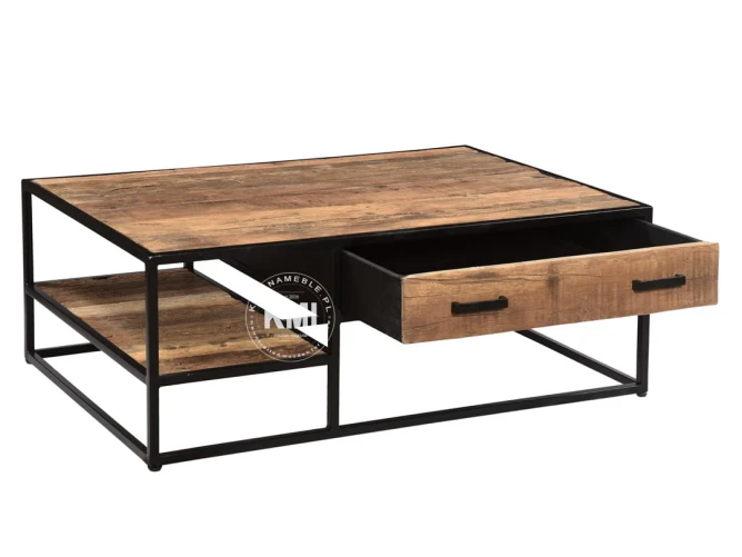 meble designerskie stolik industrialny ze starego drewna OFF ROAD