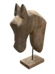 Drewniana głowa konia postarzana – widok frontalny, dekoracja 52 cm