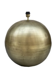 duża lampa metalowa stojąca kula złota postarzana - baza bez abażura