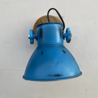 lampa industrialna kinkiet loftowy niebieski postarzany metalowy